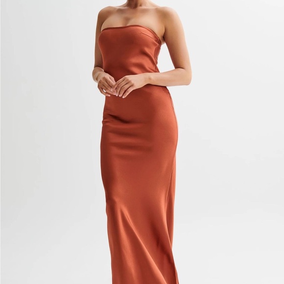 Claudette strapless satin maxi dress - Picture 1 of 5